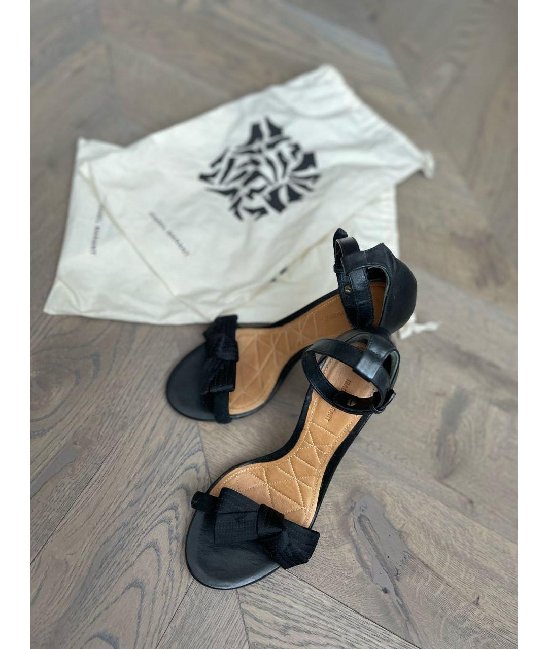 ISABEL MARANT Черные кожаные босоножки, фото 5