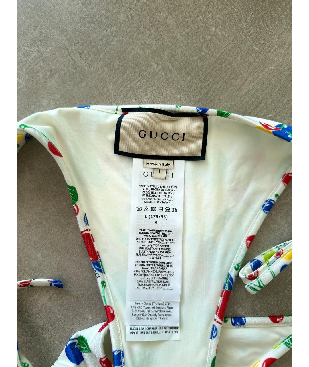 GUCCI Белый полиамидовый купальник, фото 4