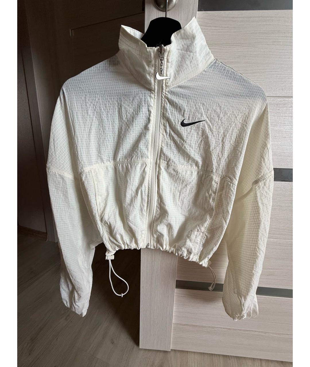 NIKE Белая хлопковая спортивная куртка, фото 4