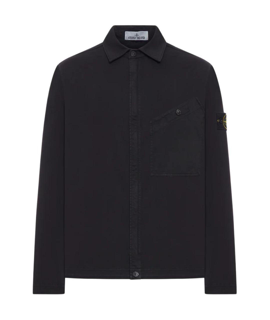 STONE ISLAND Черная хлопковая куртка, фото 1