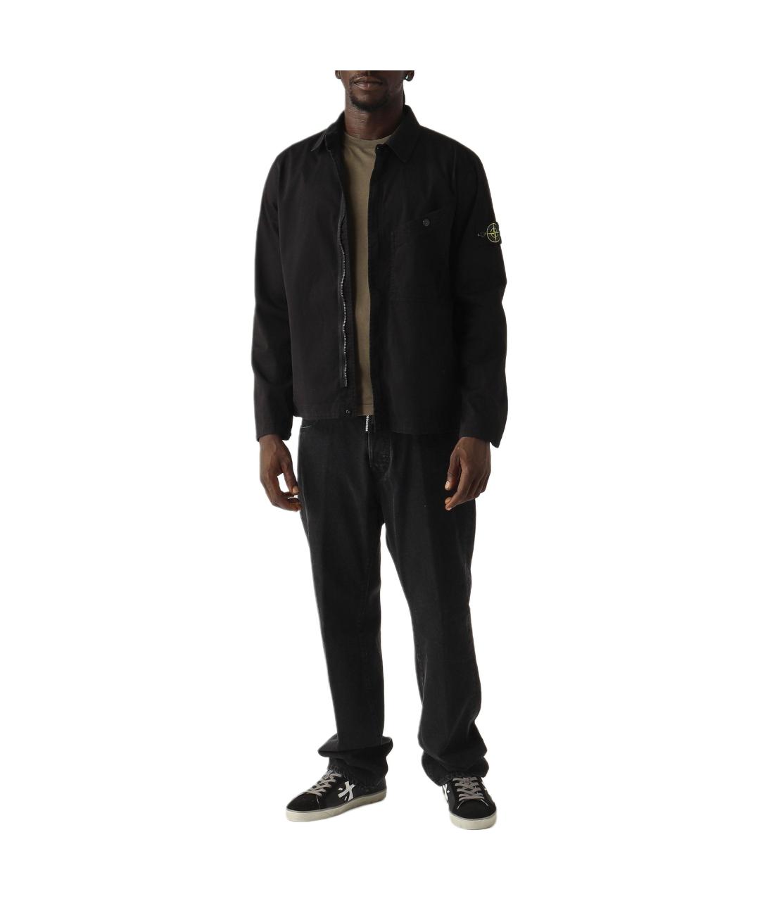 STONE ISLAND Черная хлопковая куртка, фото 3