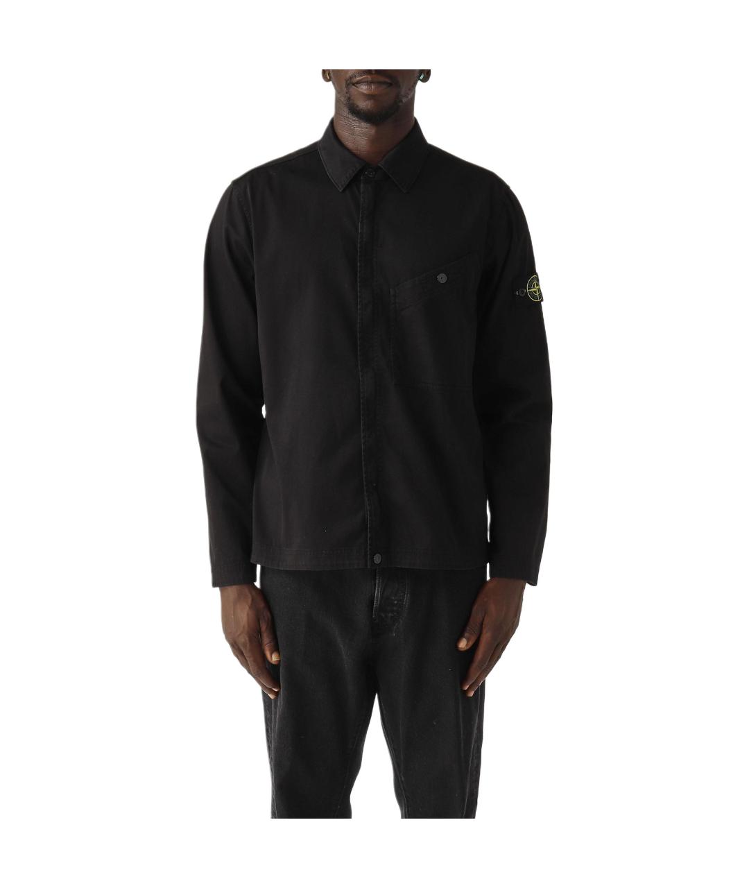 STONE ISLAND Черная хлопковая куртка, фото 4