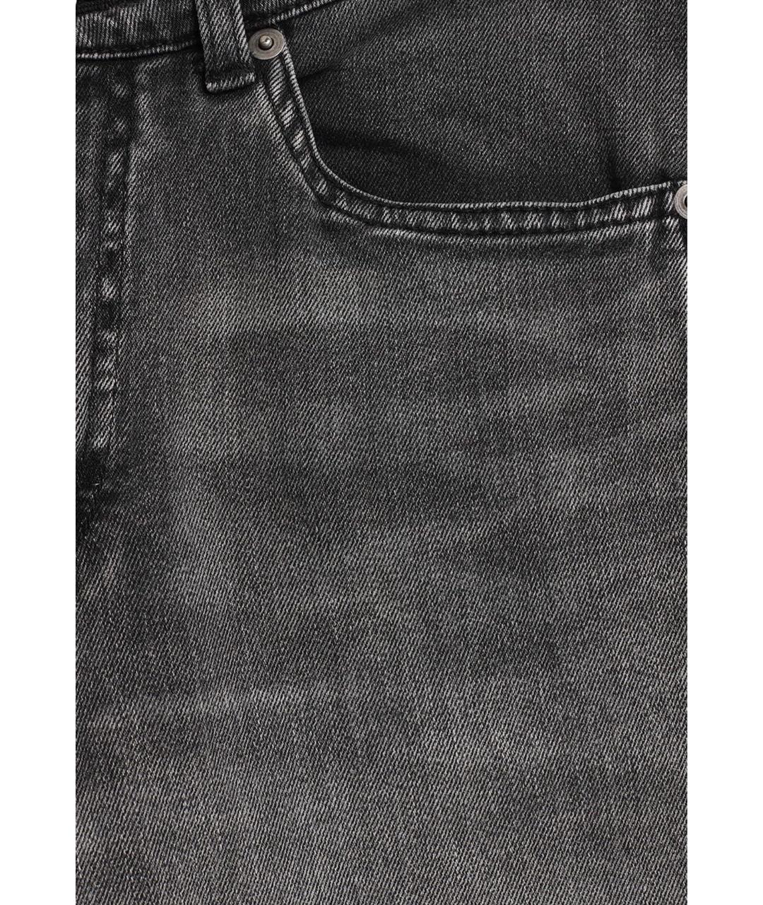 SAINT LAURENT Антрацитовые хлопковые прямые джинсы, фото 4