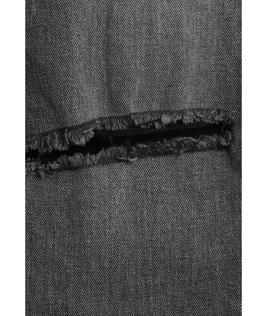 SAINT LAURENT Антрацитовые хлопковые прямые джинсы, фото 5