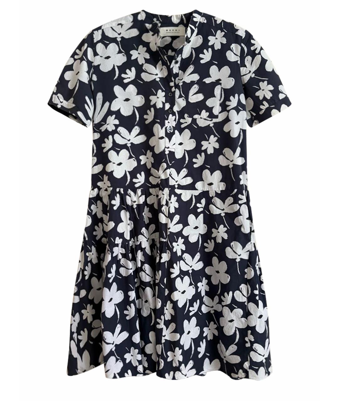 MARNI Темно-синее хлопковое повседневное платье, фото 1