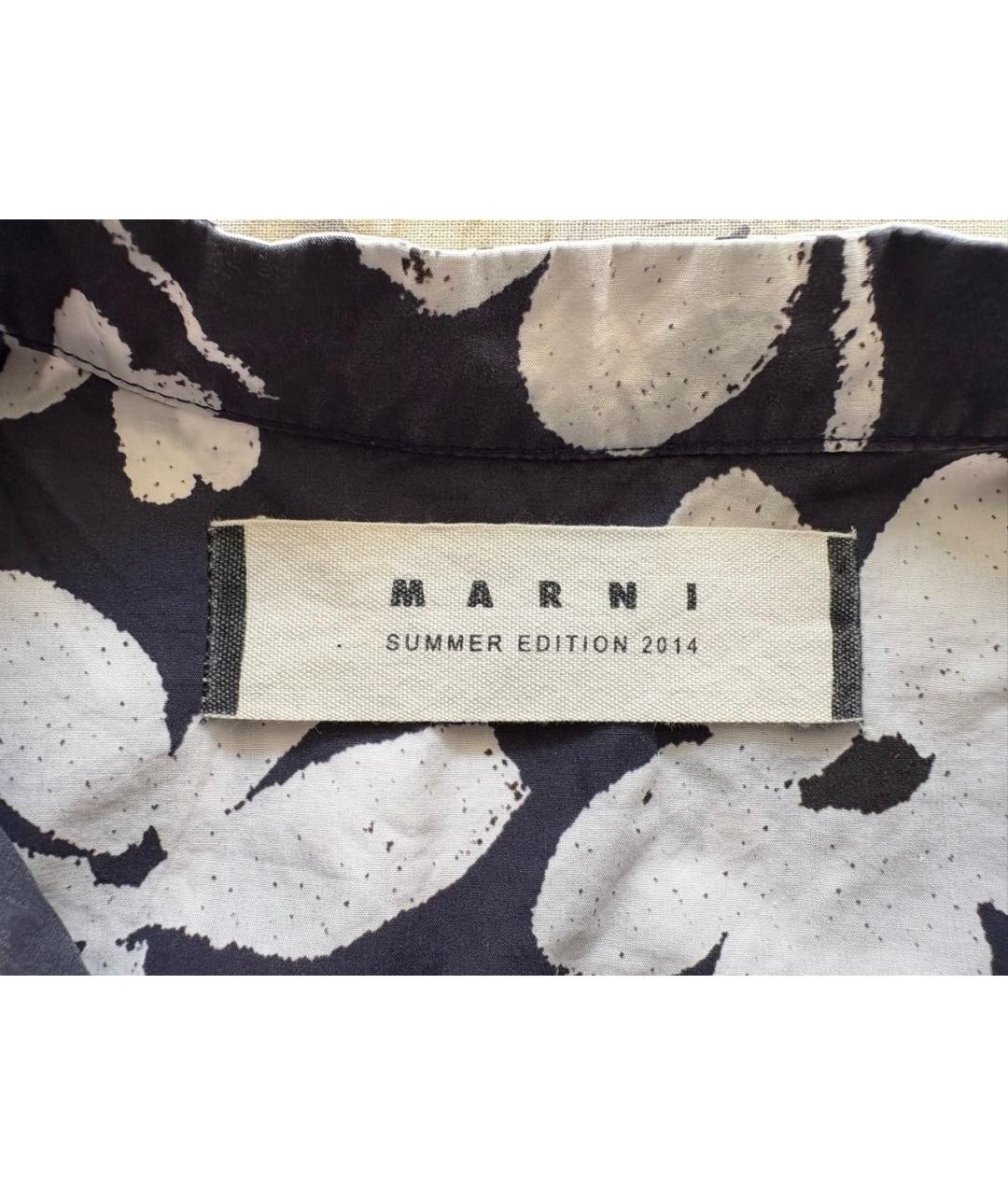 MARNI Темно-синее хлопковое повседневное платье, фото 3