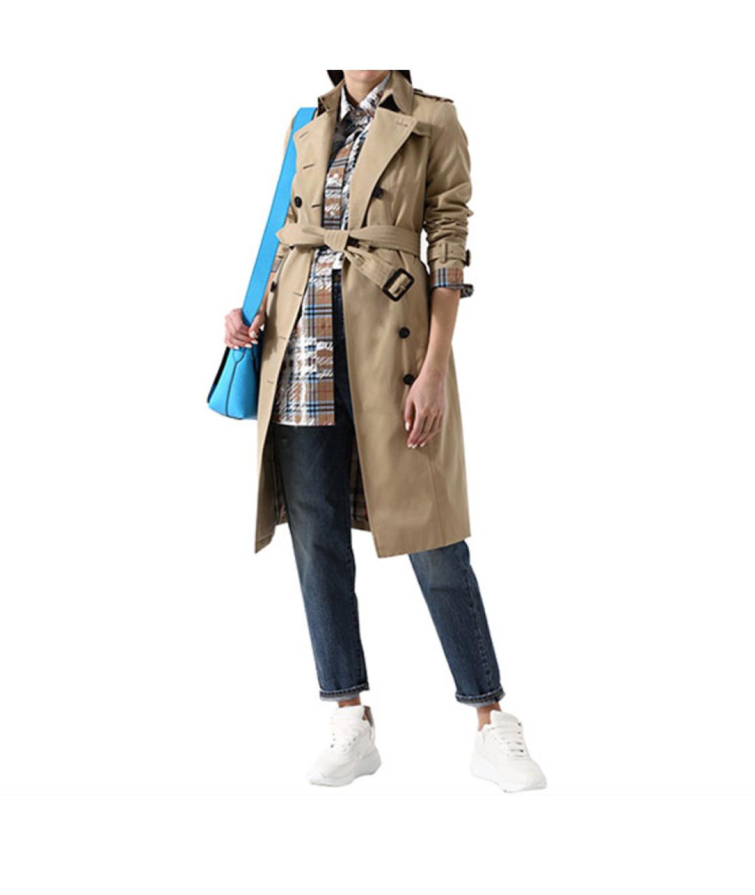 BURBERRY Бежевый хлопковый тренч/плащ, фото 3