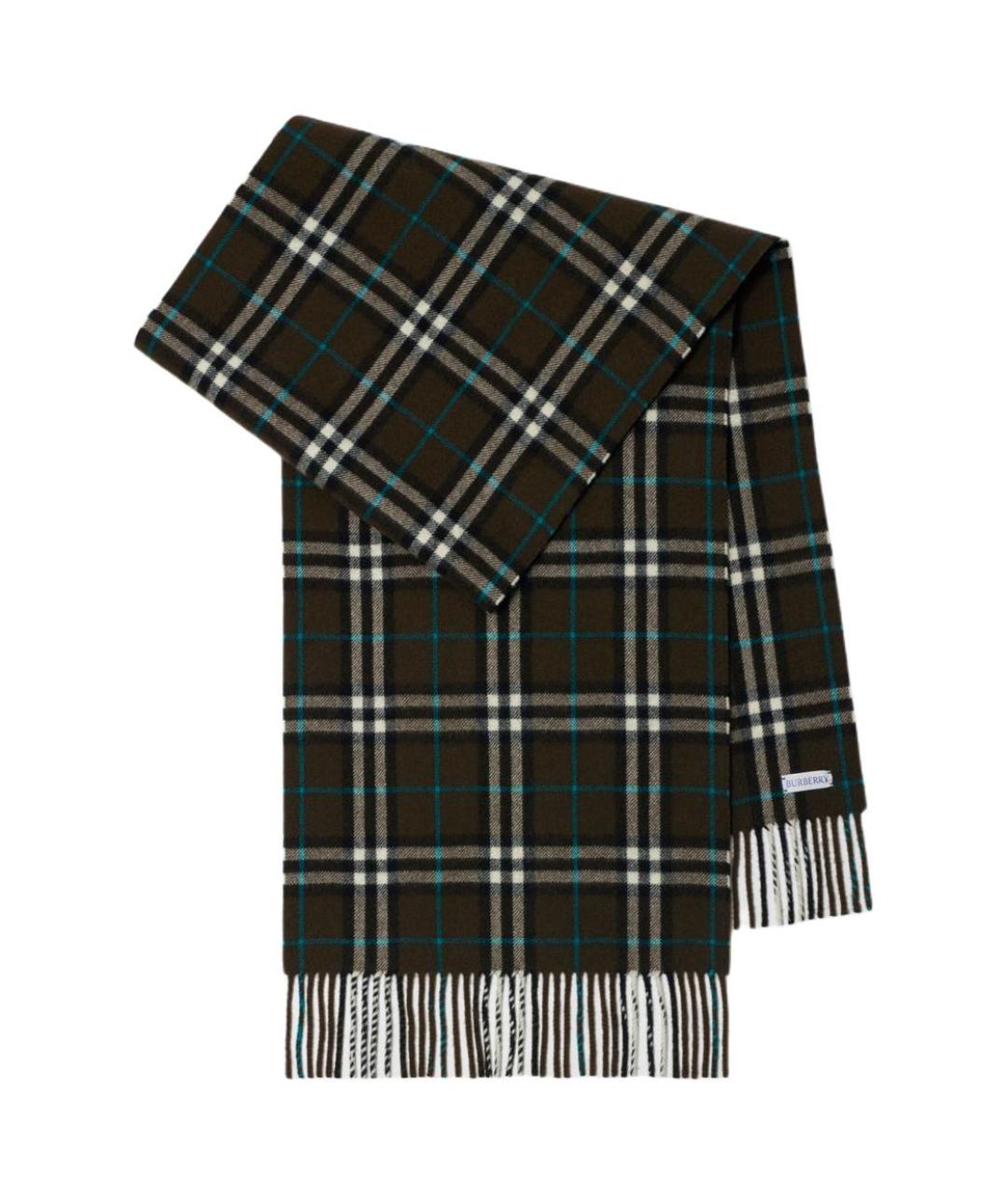 BURBERRY Зеленый кашемировый шарф, фото 1
