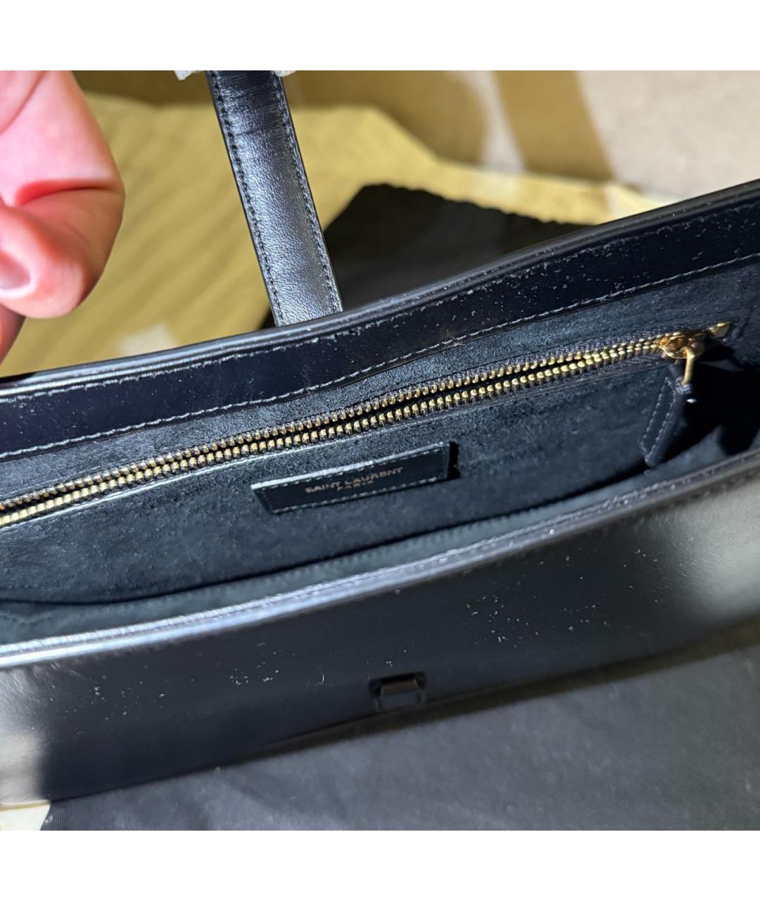 SAINT LAURENT Черная сумка с короткими ручками, фото 5