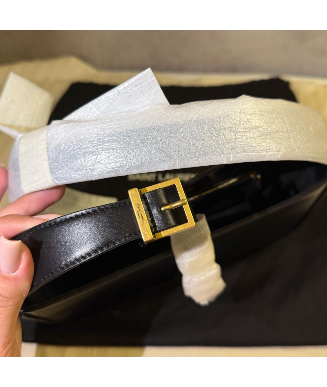 SAINT LAURENT Черная сумка с короткими ручками, фото 6