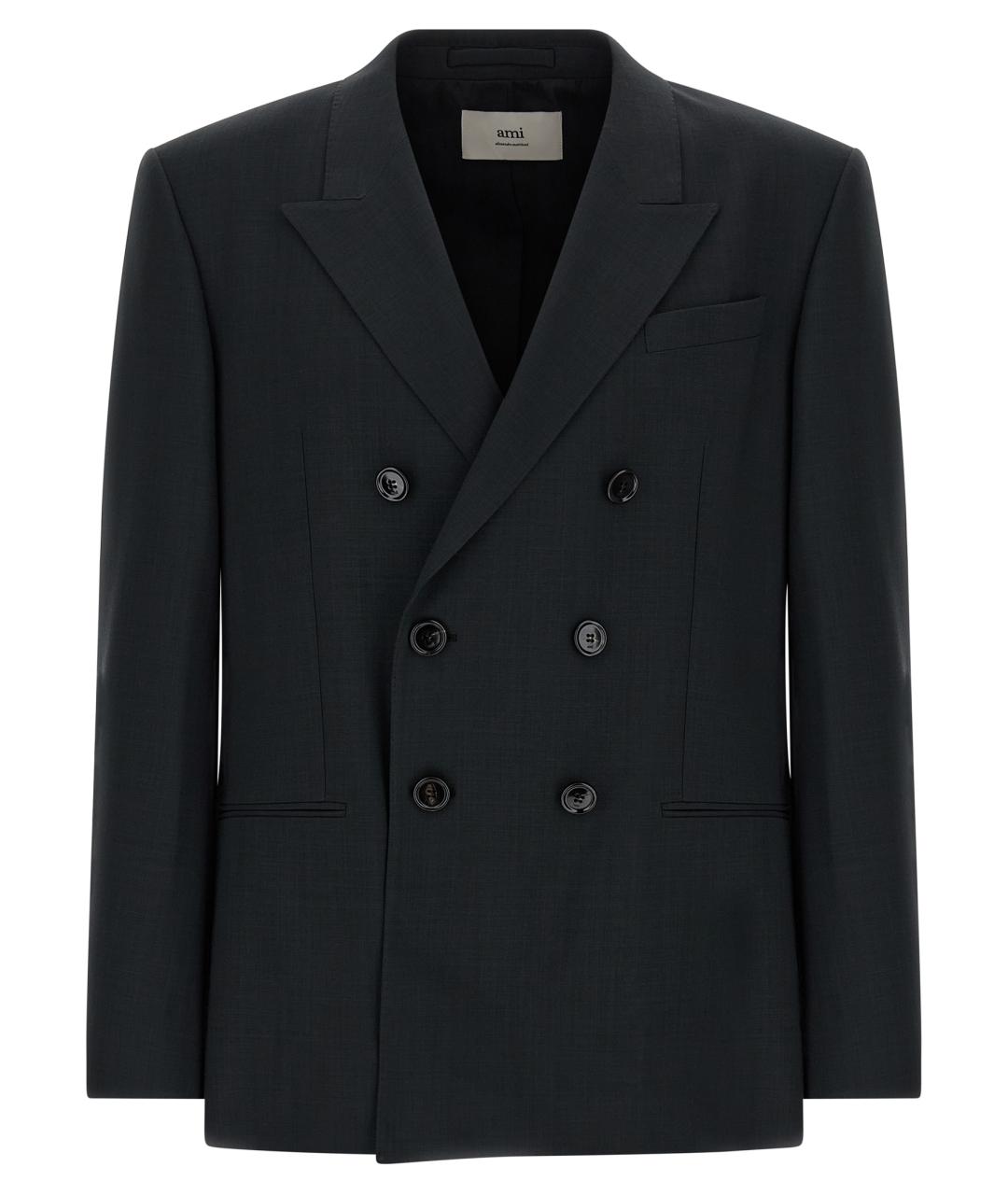 Ami Paris Серый шерстяной пиджак, фото 1