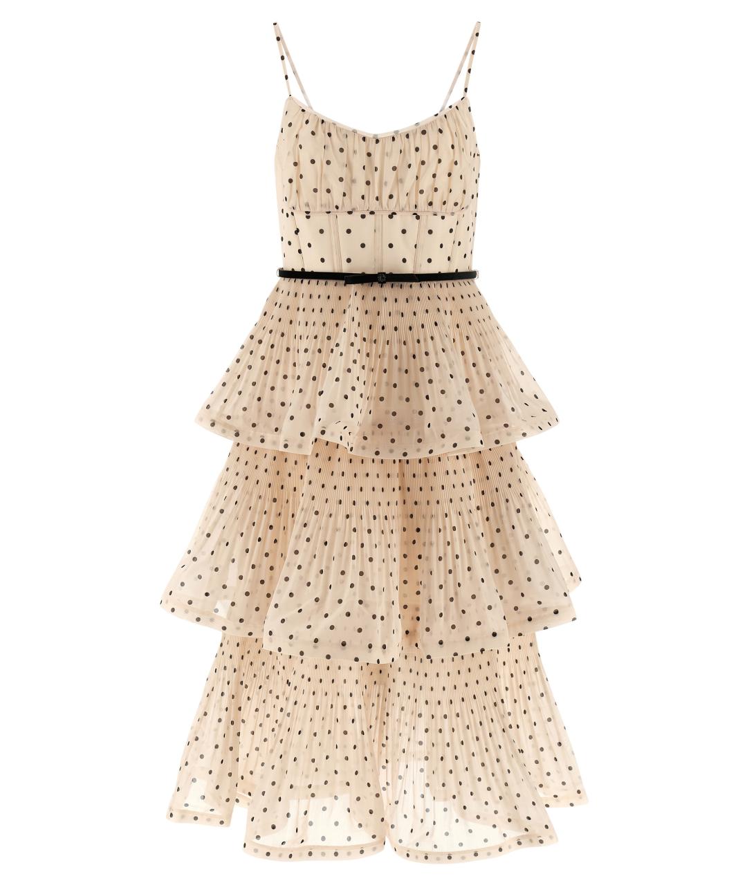 ZIMMERMANN Бежевое полиэстеровое коктейльное платье, фото 1