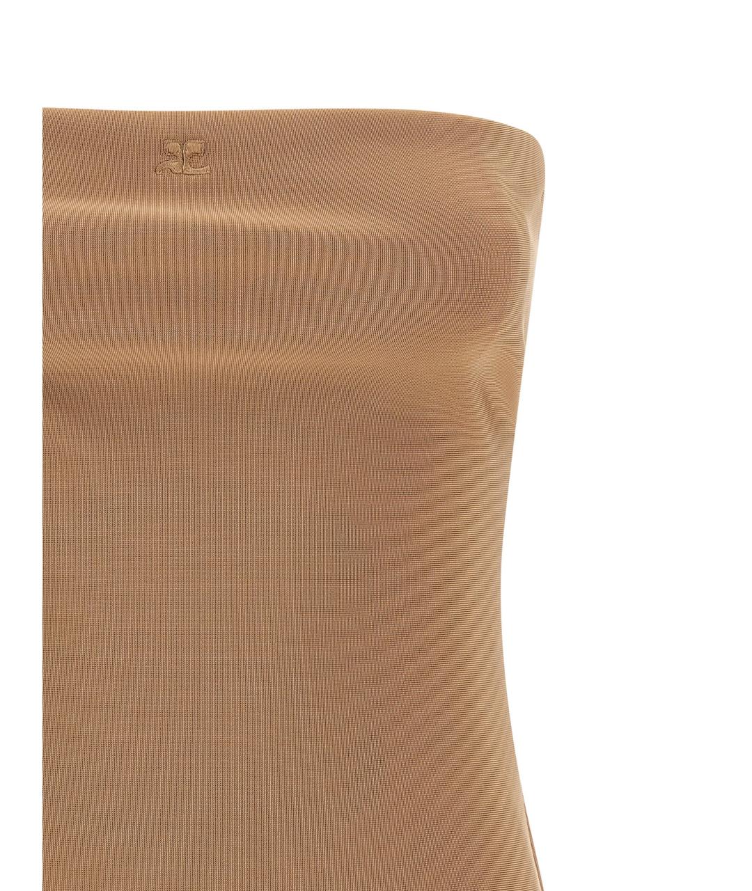 COURREGES Бежевое вискозное боди, фото 3