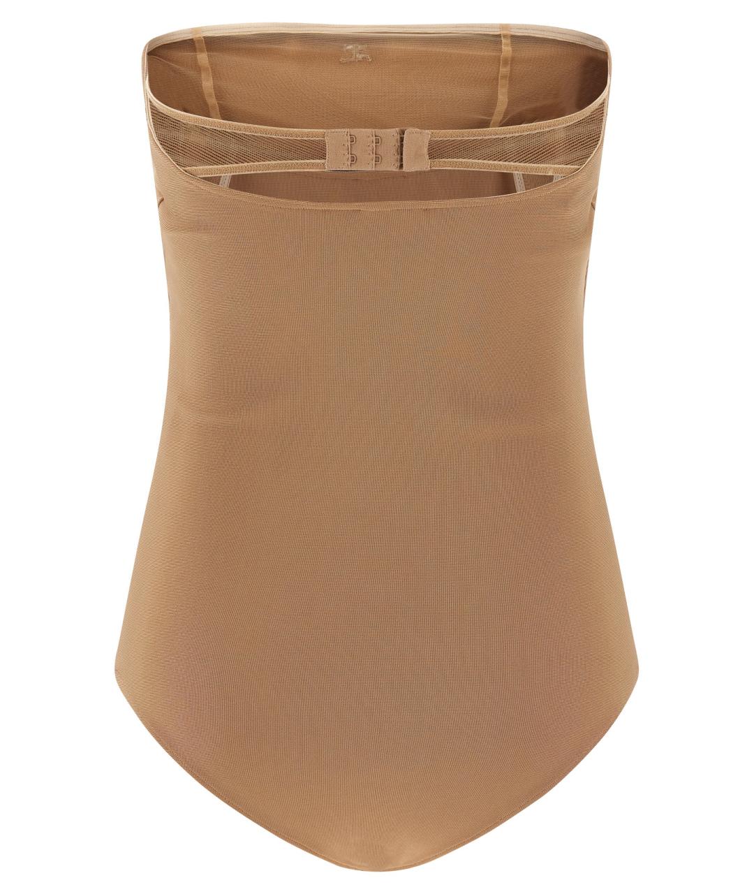 COURREGES Бежевое вискозное боди, фото 2