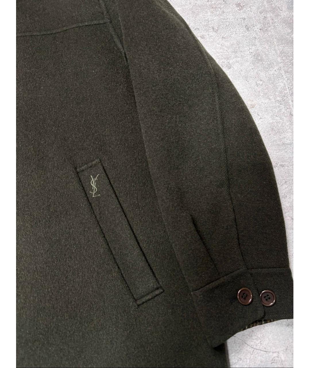 SAINT LAURENT Хаки пальто, фото 4