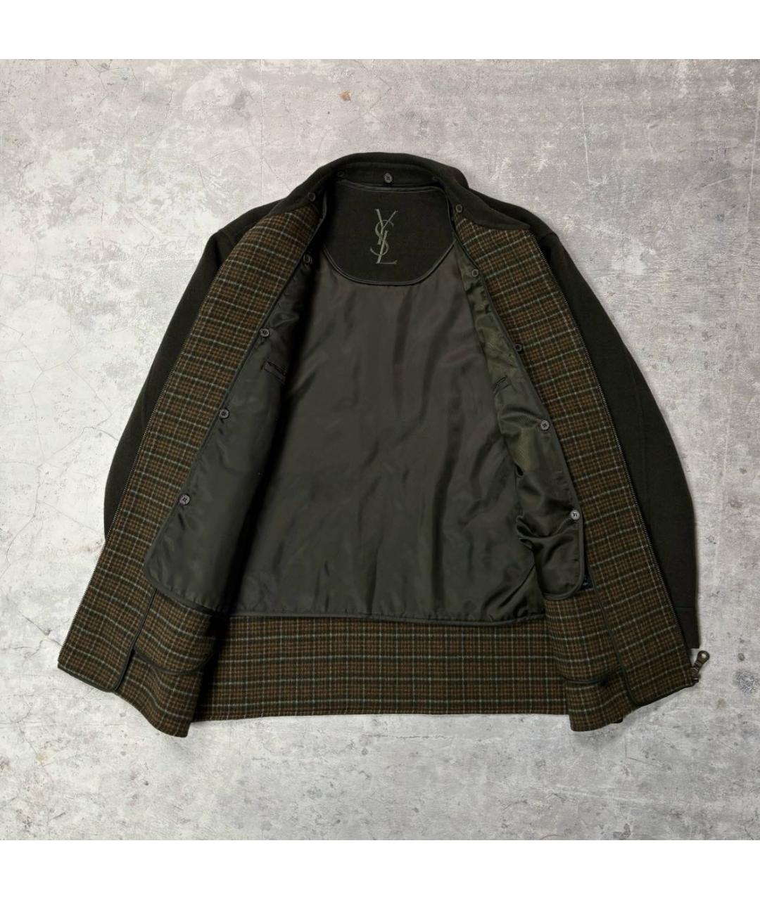 SAINT LAURENT Хаки пальто, фото 3