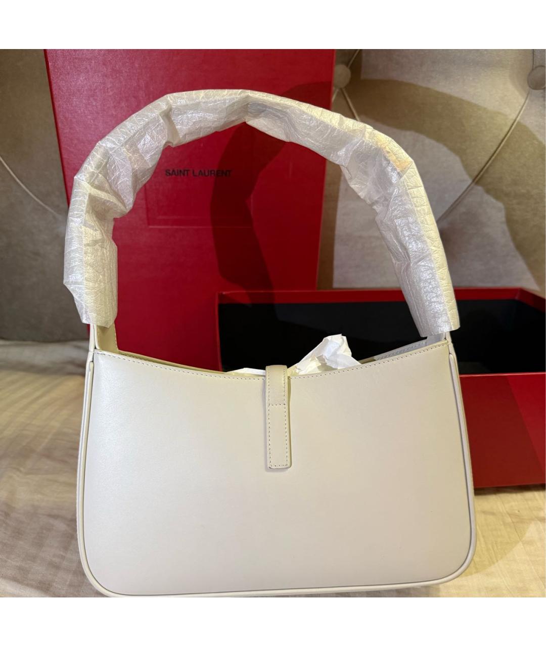SAINT LAURENT Белая сумка с короткими ручками, фото 4