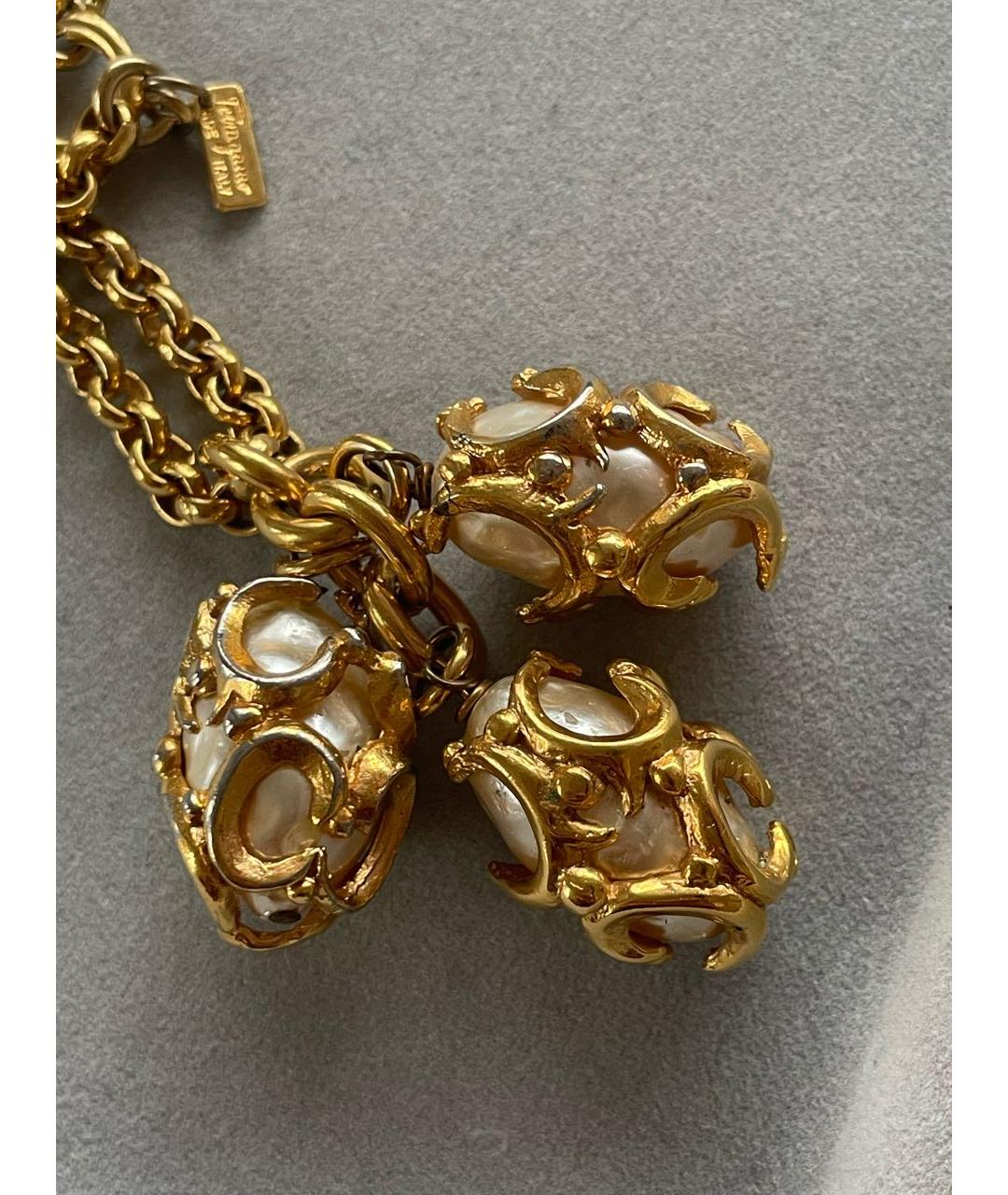 FERRAGAMO Золотая металлическая подвеска, фото 5