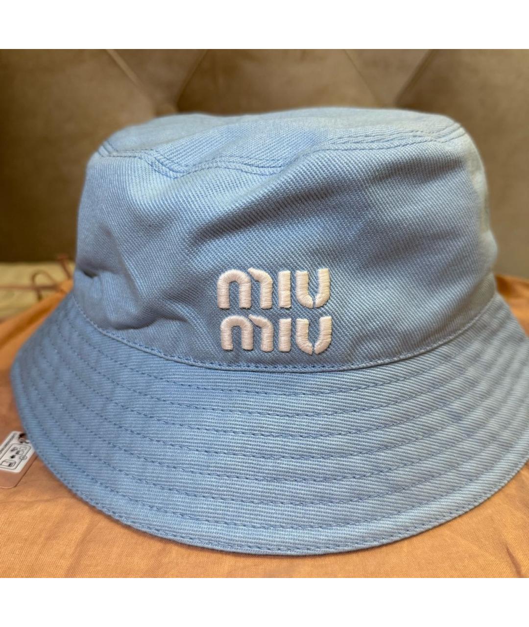 MIU MIU Голубая хлопковая панама, фото 3
