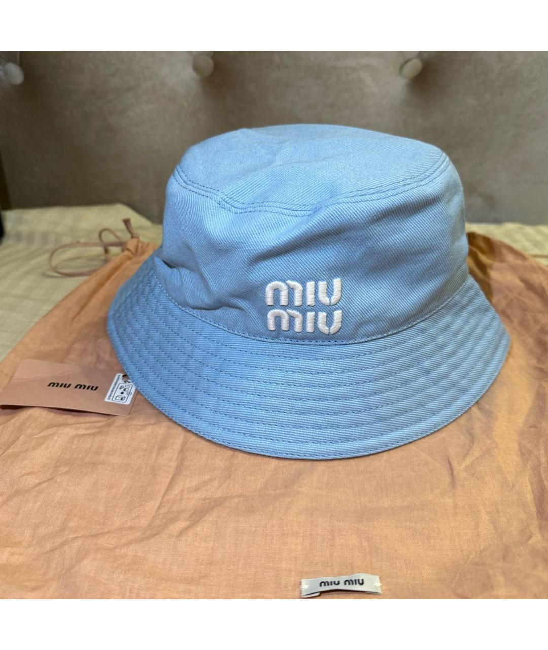 MIU MIU Голубая хлопковая панама, фото 2