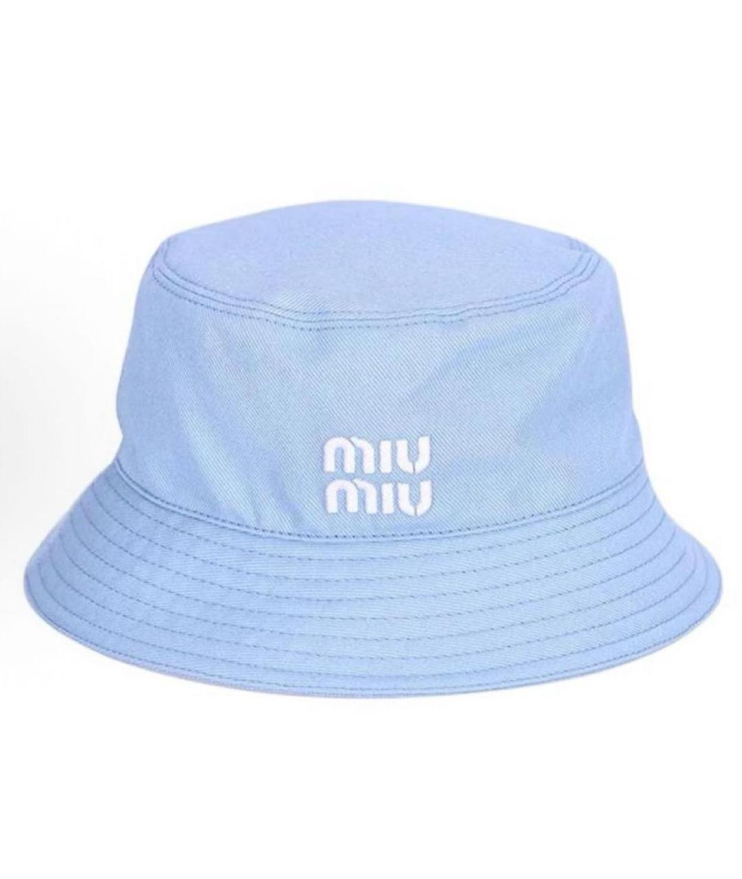 MIU MIU Голубая хлопковая панама, фото 7