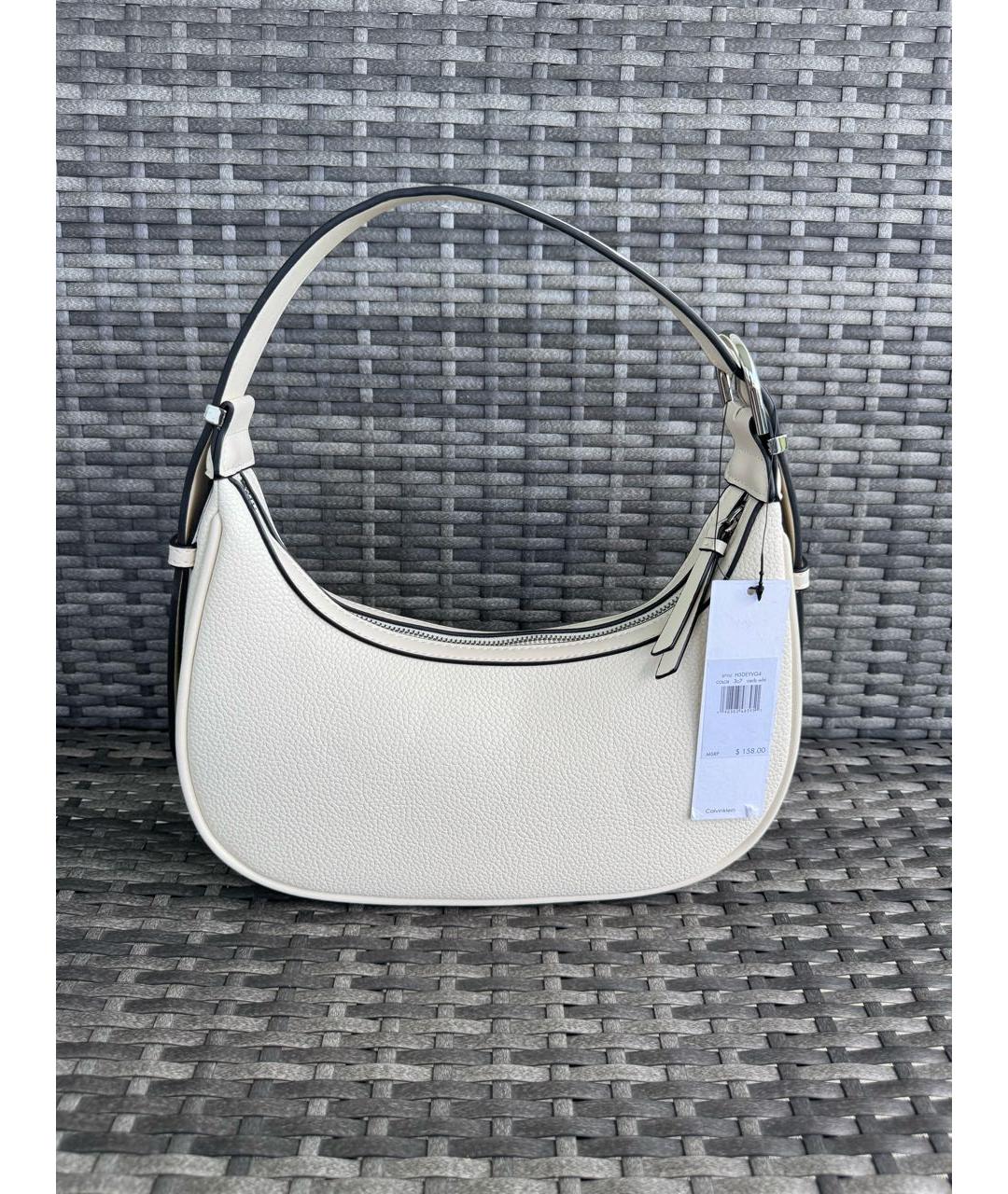 CALVIN KLEIN Бежевая сумка с короткими ручками из искусственной кожи, фото 5