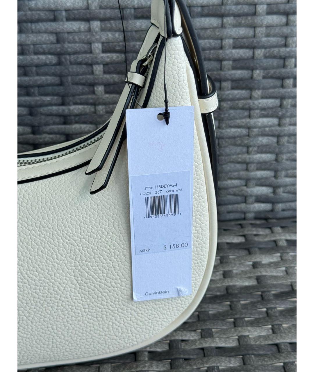 CALVIN KLEIN Бежевая сумка с короткими ручками из искусственной кожи, фото 6