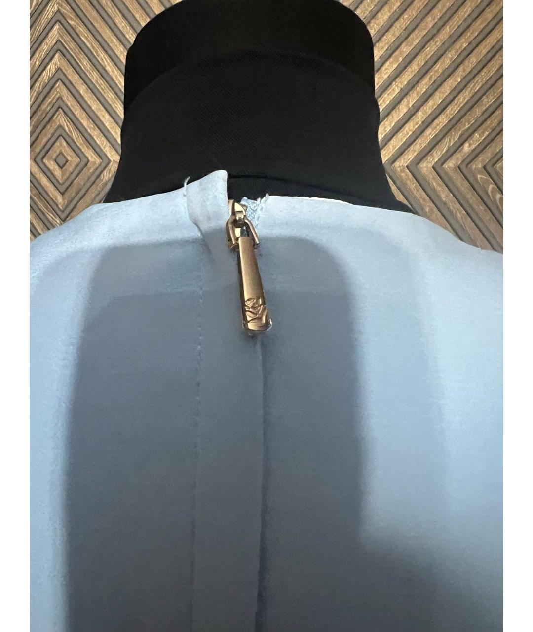 DOLCE&GABBANA Голубое шелковое коктейльное платье, фото 3