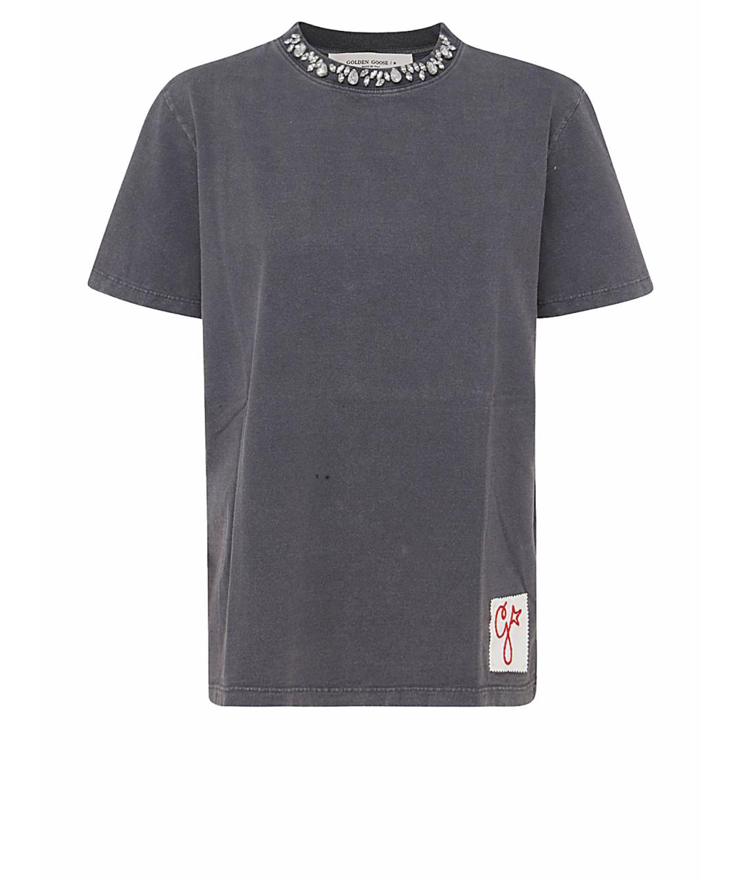 GOLDEN GOOSE DELUXE BRAND Серая хлопковая футболка, фото 1