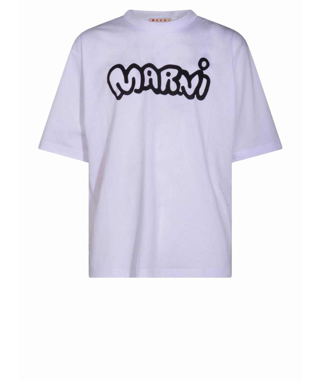 MARNI Белая хлопковая футболка, фото 1