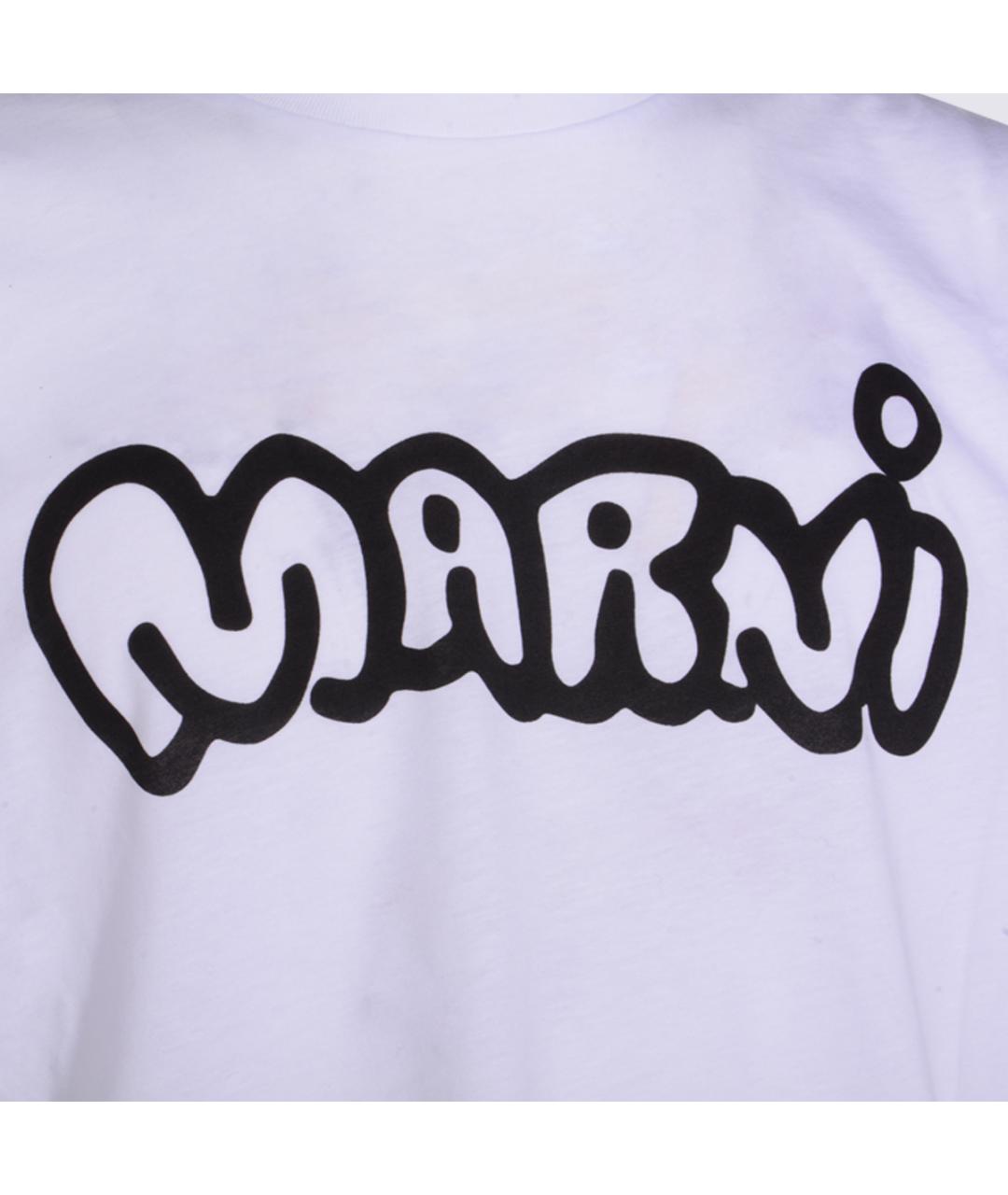MARNI Белая хлопковая футболка, фото 3