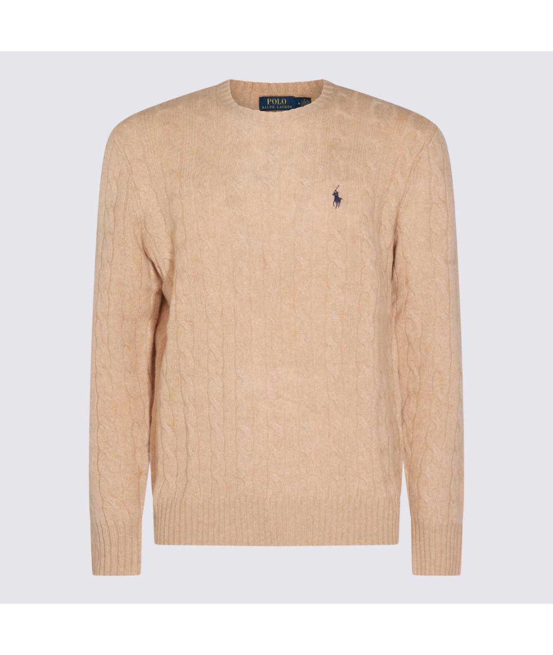 POLO RALPH LAUREN Бежевый шерстяной джемпер / свитер, фото 4