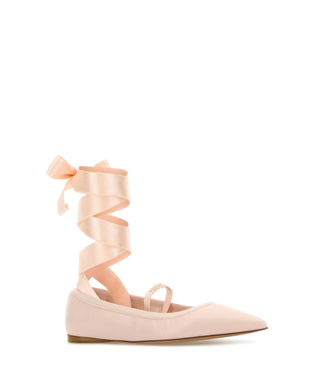 FERRAGAMO Розовые кожаные балетки, фото 2