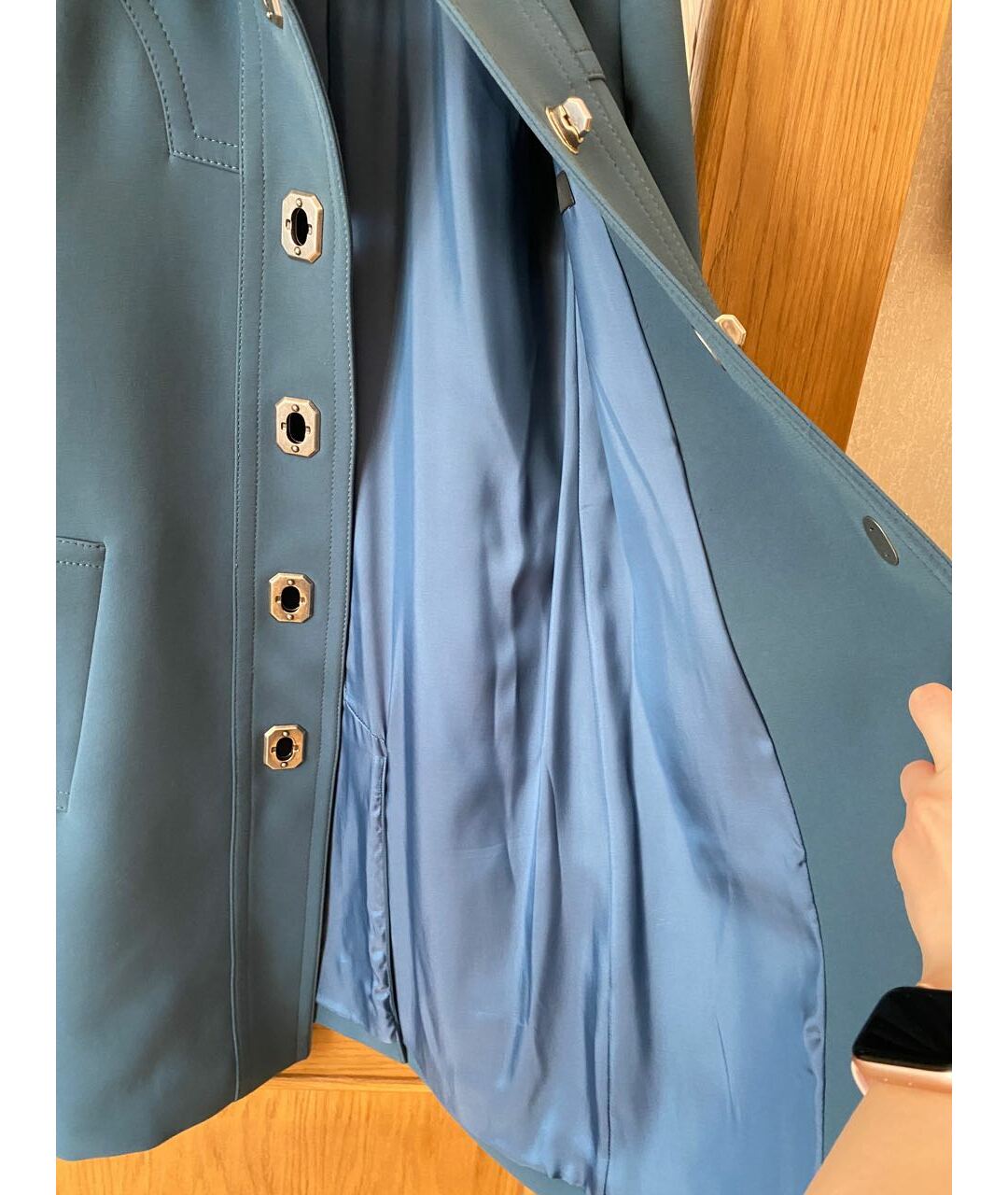 GUCCI Голубое полиэстеровое пальто, фото 8