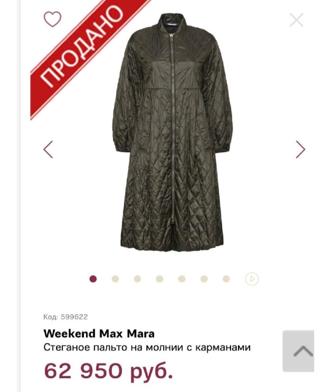 WEEKEND MAX MARA Темно-синяя полиэстеровая куртка, фото 8