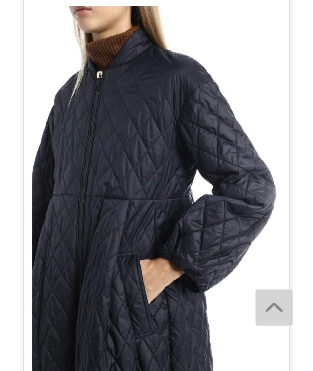 WEEKEND MAX MARA Темно-синяя полиэстеровая куртка, фото 4
