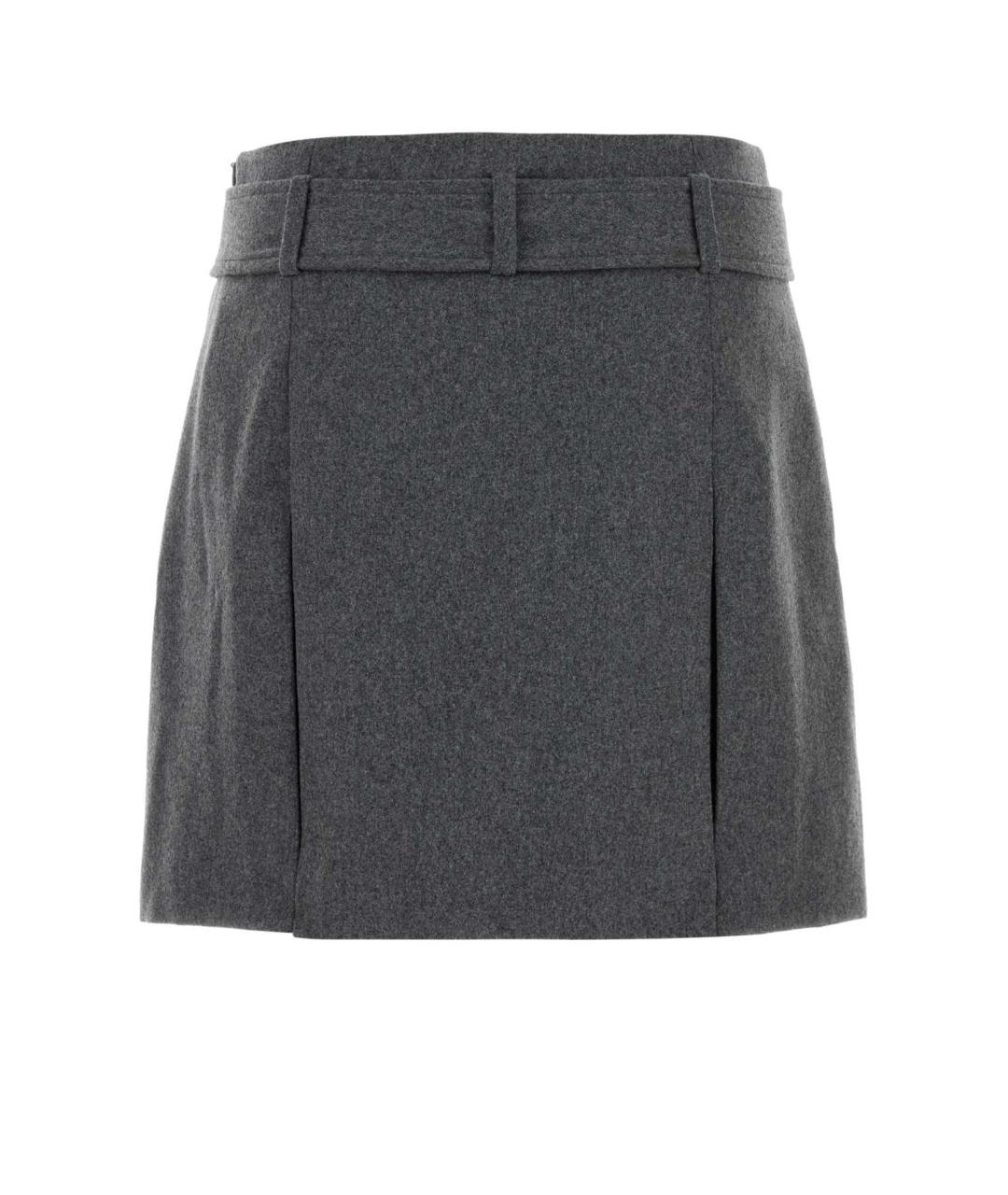 A.P.C. Серая шерстяная юбка мини, фото 2