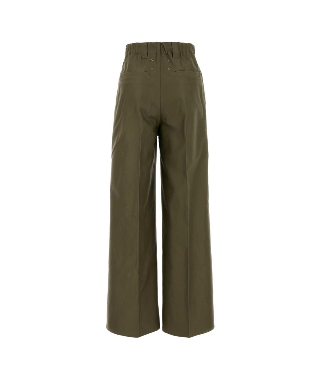 MAISON MARGIELA Зеленые хлопковые прямые брюки, фото 2