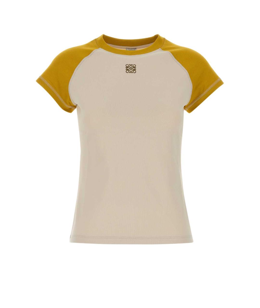 LOEWE Бежевая хлопковая футболка, фото 1