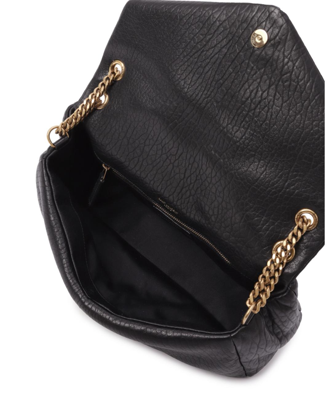 SAINT LAURENT Черная кожаная сумка через плечо, фото 5