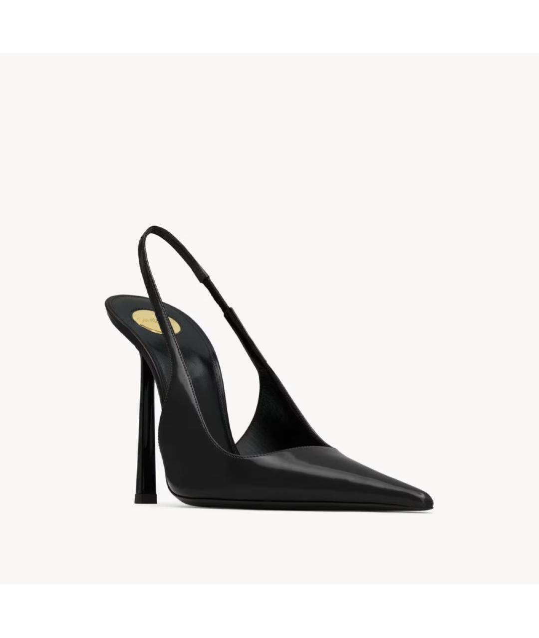 SAINT LAURENT Черные кожаные туфли, фото 3