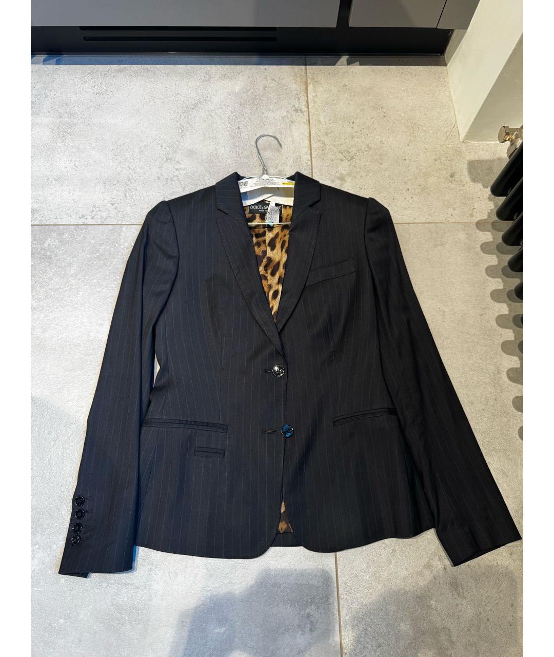 DOLCE&GABBANA Черный шерстяной жакет/пиджак, фото 5