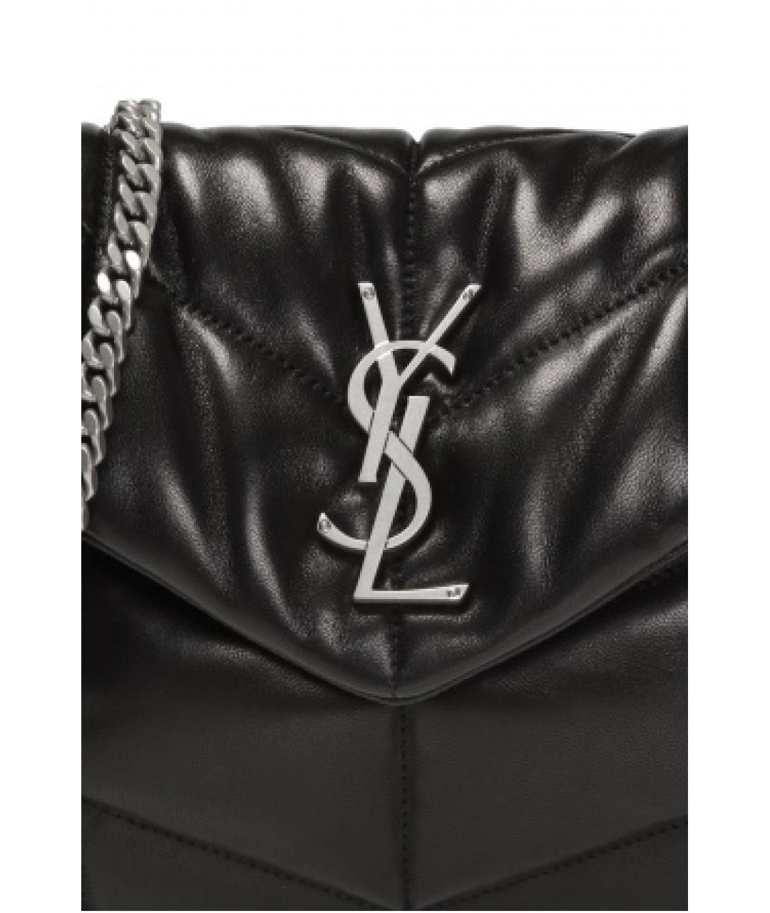 SAINT LAURENT Черная кожаная сумка через плечо, фото 6