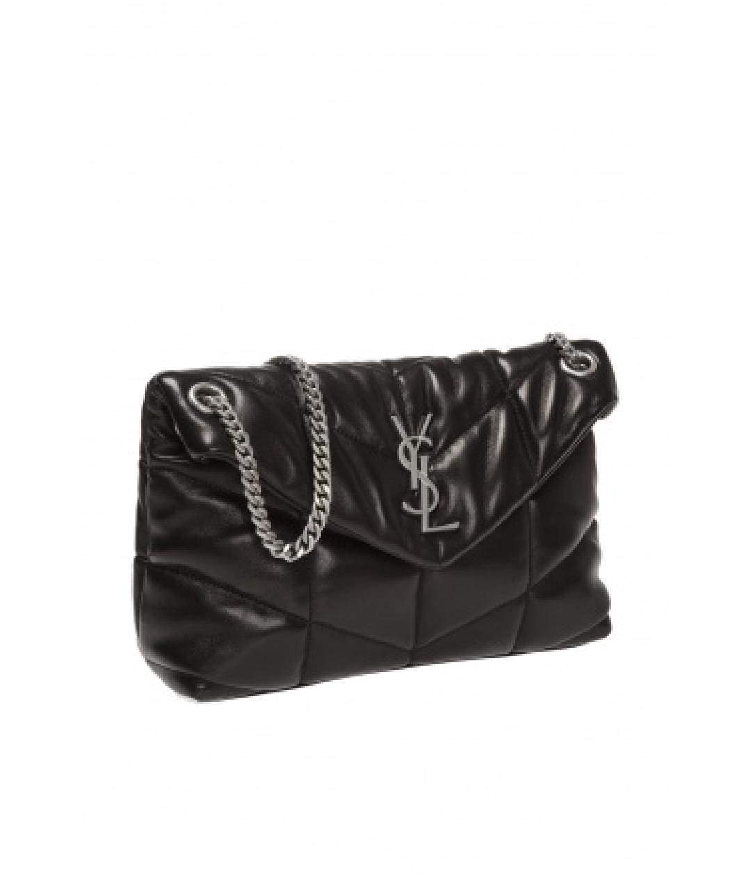 SAINT LAURENT Черная кожаная сумка через плечо, фото 4