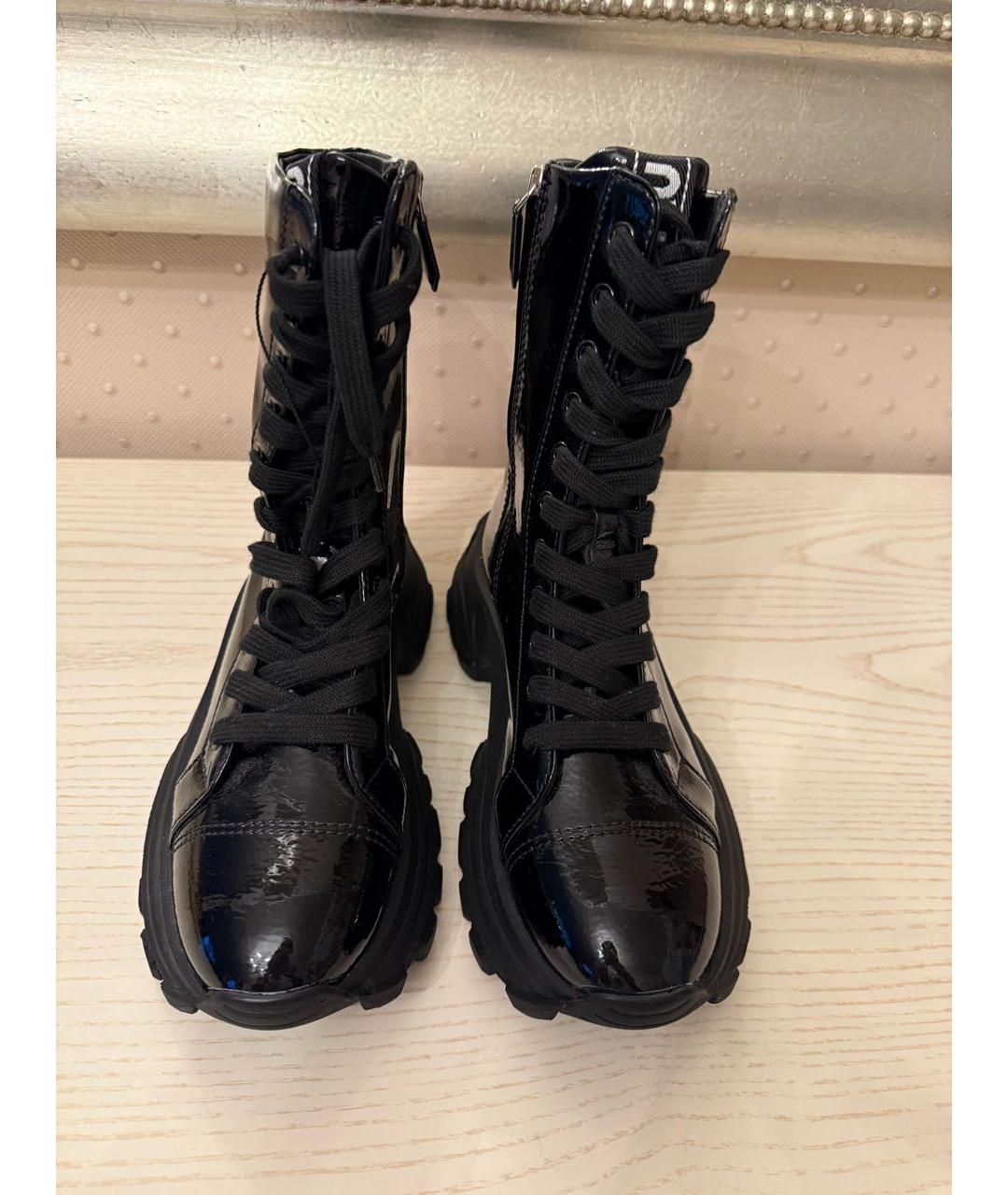 MIU MIU Черные ботинки из лакированной кожи, фото 2