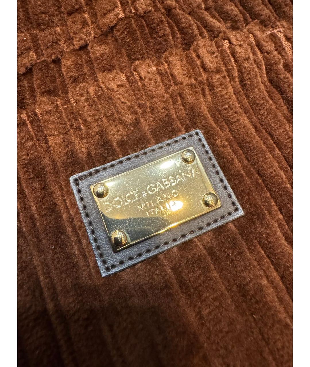 DOLCE&GABBANA Коричневая хлопковая юбка, фото 4