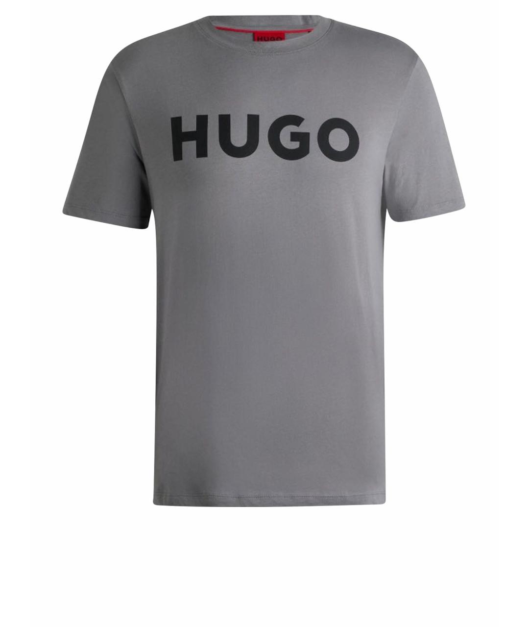 HUGO Серая хлопковая футболка, фото 1