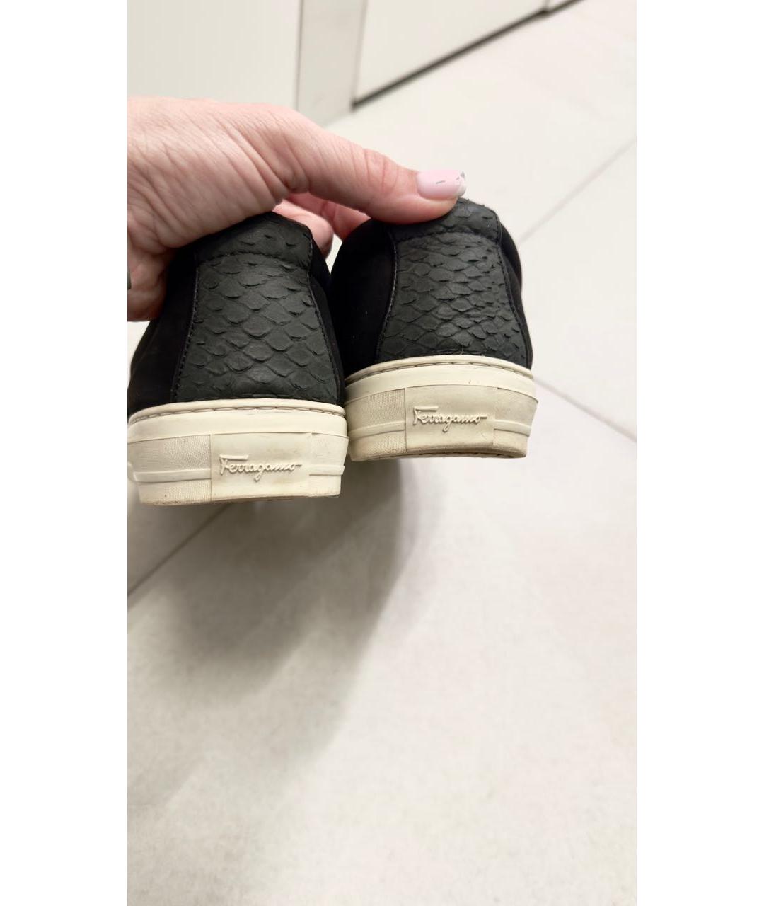 FERRAGAMO Синие кожаные мокасины, фото 4