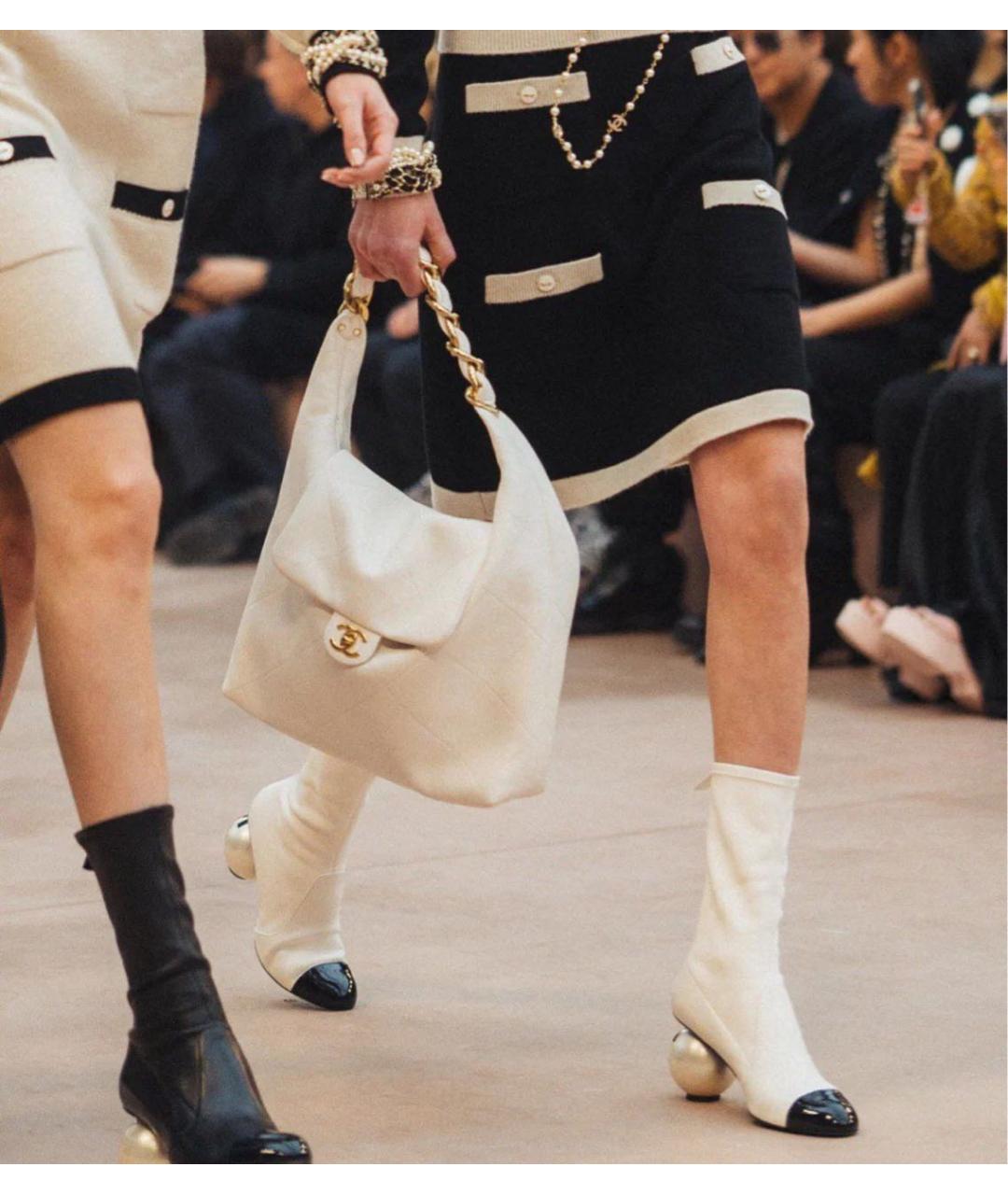 CHANEL Белые кожаные полусапоги, фото 3