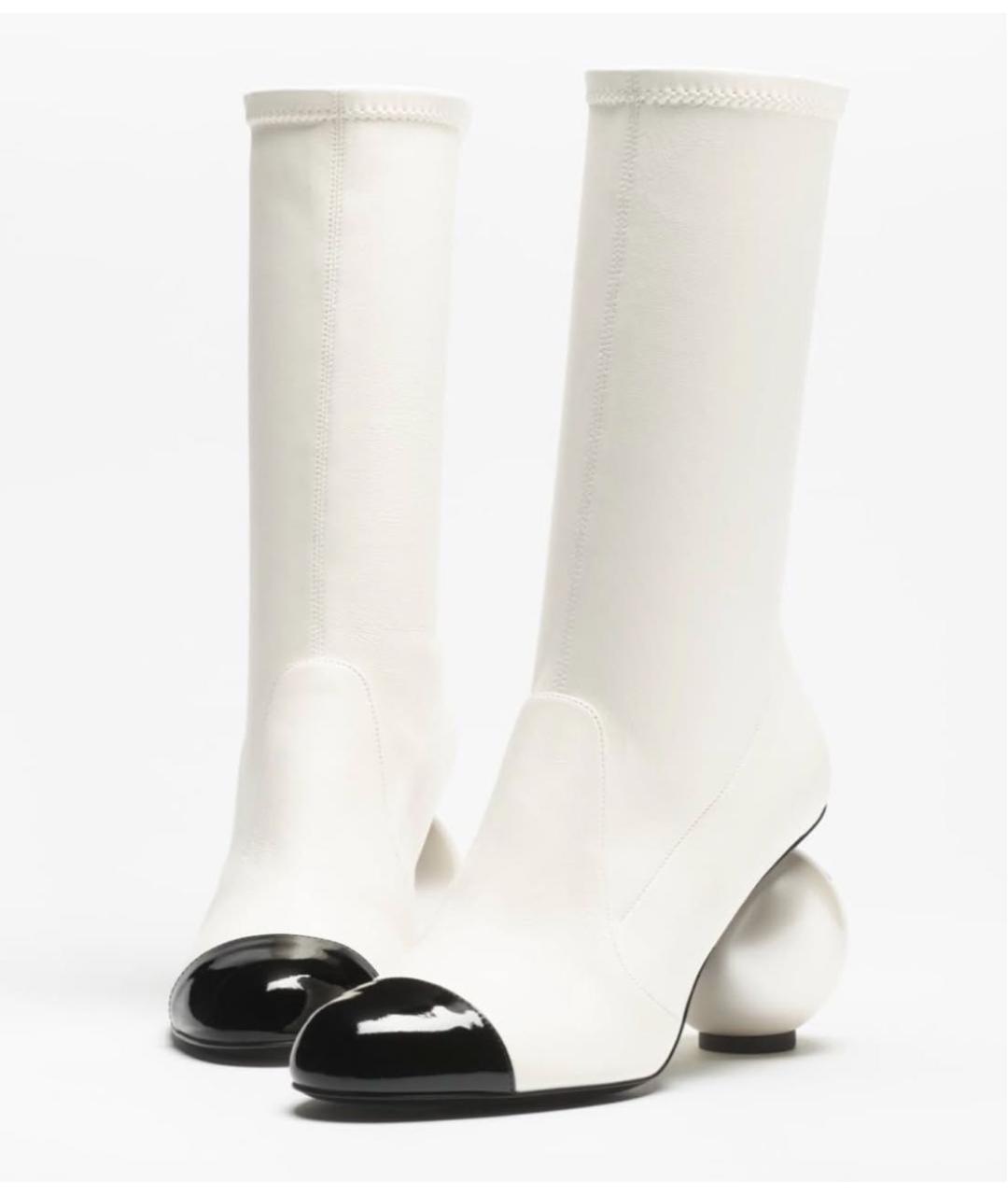 CHANEL Белые кожаные полусапоги, фото 2
